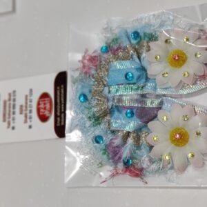 AIFAD Handmade Kanha, Bal Krishna Dress Poshak Vastra for Little Metal Idol Statue Size 0 Blue dress with Pinkish Sunflower with matching stone diamonds