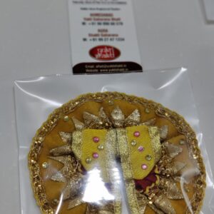 AIFAD Handmade Kanha, Bal Krishna Dress Poshak Vastra for Little Metal Idol Statue Size 0 Velvet yellow color with matching stone diamonds.