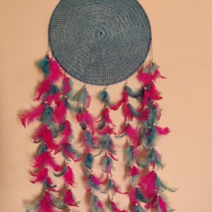 AIFAD Handmade Fairy Dream Catcher - Blue Color - Handmade Dream Catcher Wall Hanging (Mirage), Dream Catcher Wall Decor, Wall Hanging for Bedroom and Living Room, Dream Catcher for Home Decoration, Blue Dream Catcher, Large Size