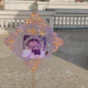 AIFAD Crafted Photo Hanging Plate Resin Craft, Cherish Your memories with your photo, Love Sign Craft, Epoxy Resin for DIY Craft, Valentine's Day Gifts,  Home Decor, Dried Rose flowers. Marriage Jaymala rose dried flower, Flower garland of Marriage, Jaymala, varmala ke phool